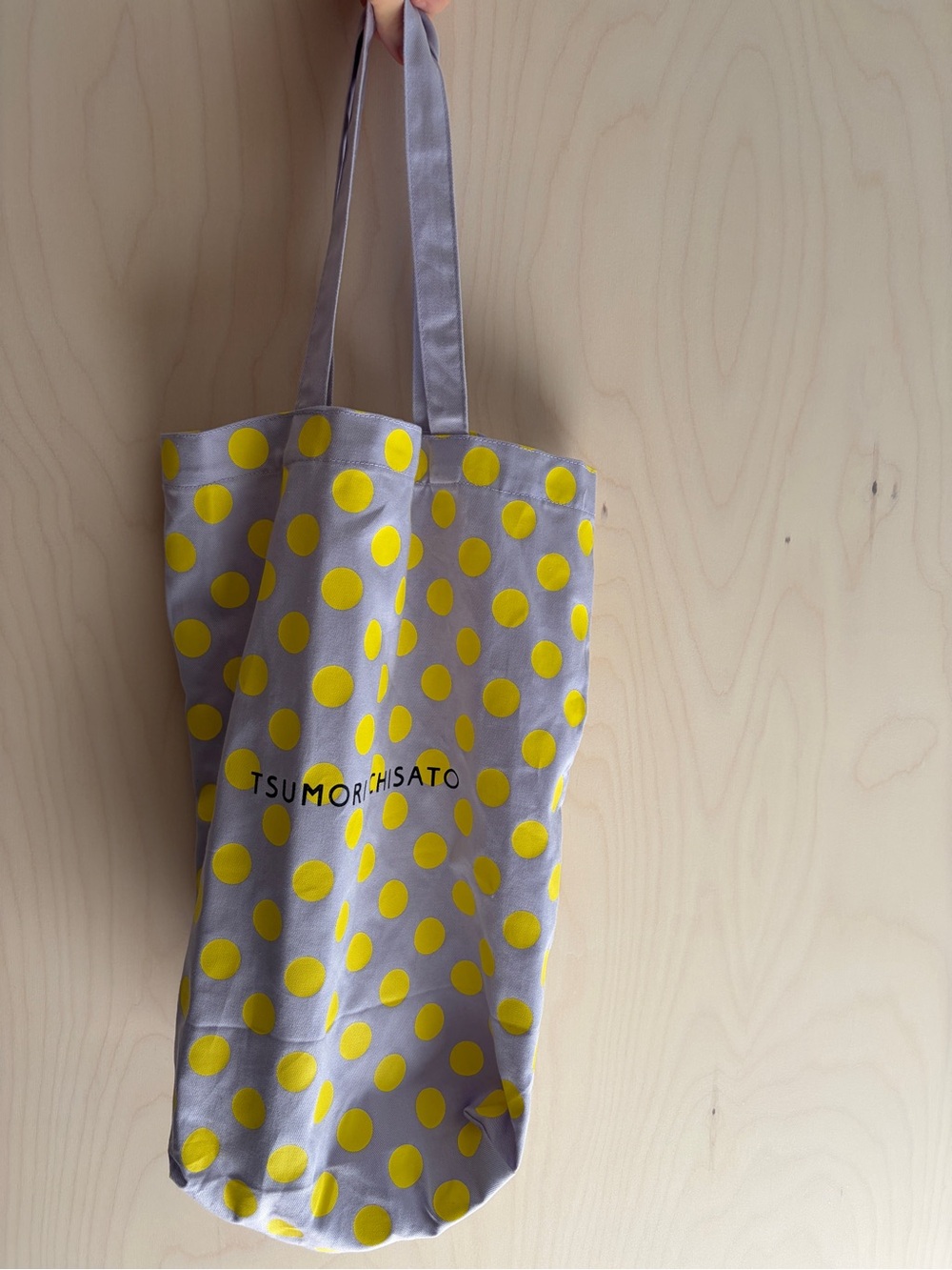 Tsumori Chisato Lavender Tote with Yellow Polka Dots